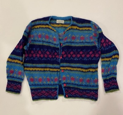 Vintage 80s United Colors Of Benetton Made In Italy Mohair Cardigan Size 46