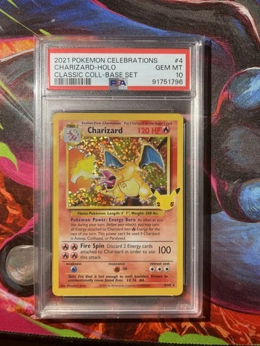 2021 POKEMON CELEBRATIONS CLASSIC COLL #4 CHARIZARD-HOLO PSA 10