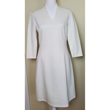 J McLaughlin Ivory Cream Catalina Cloth Dress Small V Neck Graduation Easter