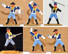 Six (6) Timpo Last Series 7th Cavalrymen - includes Standing Firing toy soldier
