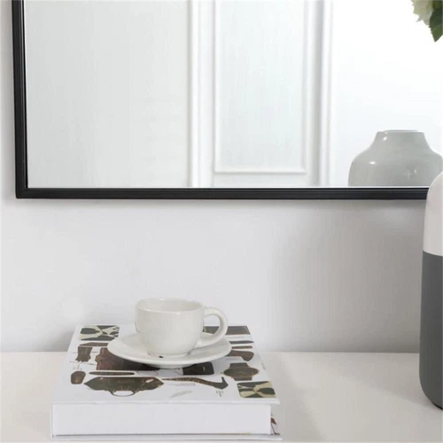 Elegant Decor Eternity 40" x 30" Contemporary Metal Frame Mirror in Black - Picture 10 of 12