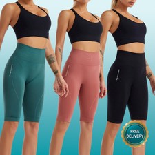 Damen Yoga Nylon Nahtlose Kurze Leggings Shor...