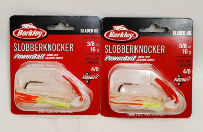 (2) Berkley Powerbait Slobberknocker 3/8 oz Bladed Jig Fishing Lures Lot of 2