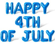HAPPY 4TH OF JULY Letter Balloon Banner - American Independence Party Decoration