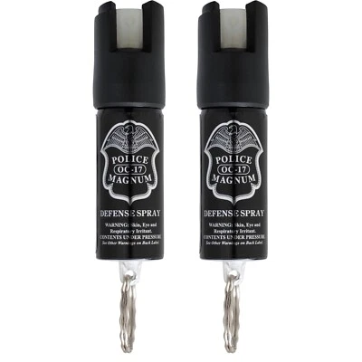 2 PACK Police Magnum pepper spray .50oz Keyring GID Defense Security Protection
