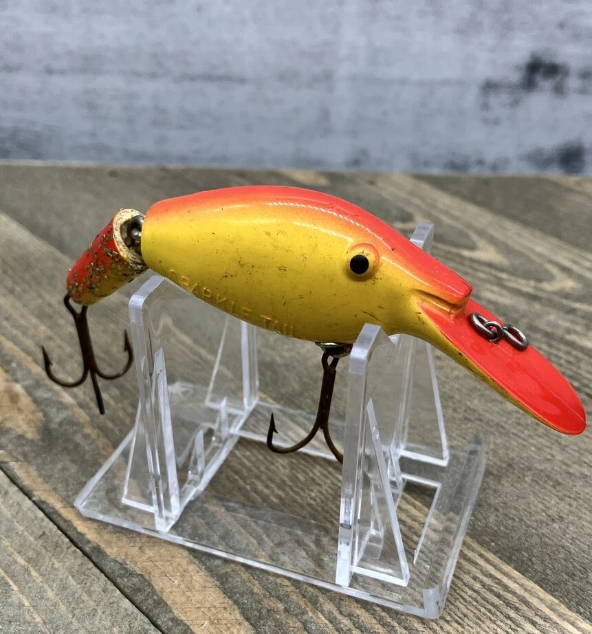 Leurre Crankbait Vintage HUBBARD – Sparkle Tail – Jaune/Orange – 7cm – 70/80’s