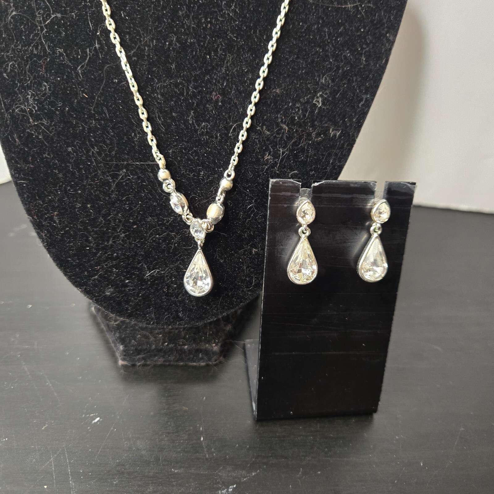 Givenchy Clear Rhinestone Teardrop Pendant Bracel… - image 3