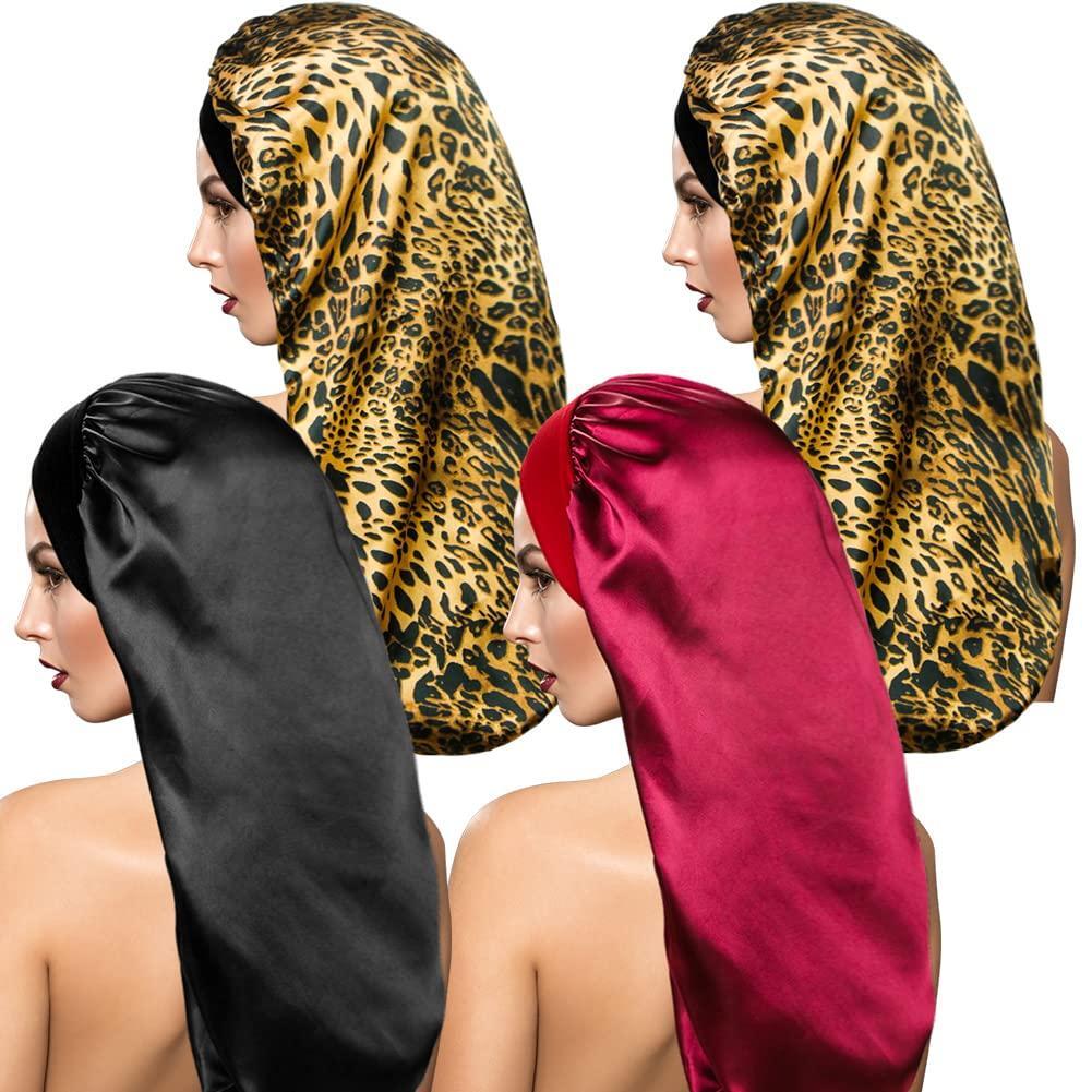 4 Gorros De Dormir De Satén Para Cabello Rizado Y Rastas