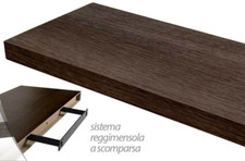 MENSOLA DA PARETE MODERNA LEGNO MURO REGGIMENSOLA A SCOMPARSA WENGè 60*25*4 cm
