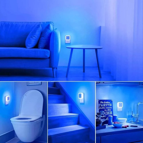 6Pcs Plug-in LED Night Lights Lamp Dusk to Dawn Sensor Hallway Kitchen Bathroom - Picture 3 of 6