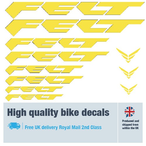 Filz Neu Rennrad Aufkleber Etiketten mit Gratis Fahrradschutz (26er Pack) -14 Farben - Bild 22 von 26