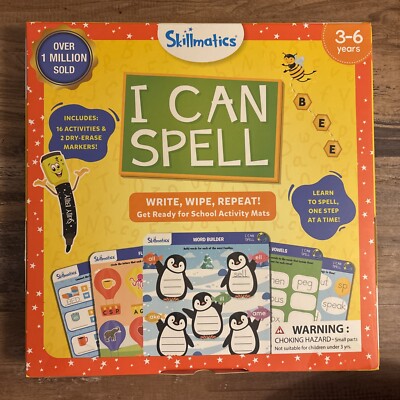   Skillmatics I Can Spell Write And Wipe Activity Mats 3-6 Years