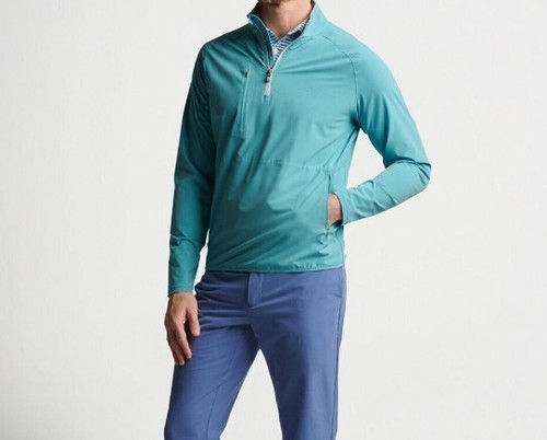 Peter Millar Flex Adapt 1/2 zip pullover XL green windbreaker golf Crown Crafted - Picture 5 of 13