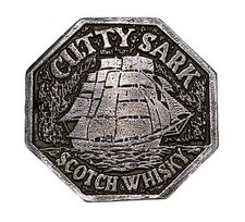 Cutty Sark Scotch Whisky Metal Belt Buckle Sailing Ship 2.5  x 25  Octagon