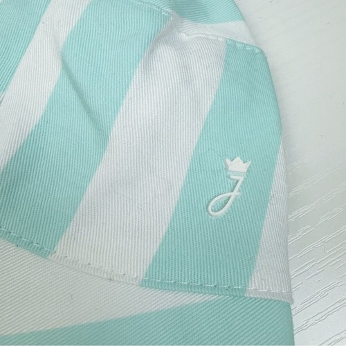NWT Jacadi Paris Green/Blue Stripe Cotton Hat with Tie SIZE 12M - Picture 3 of 6