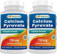 2 Pack Best Naturals Calcium Pyruvate 750 mg 120 Capsules