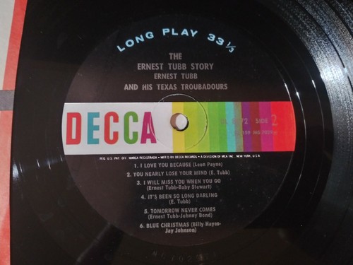The Ernest Tubb Story VG+ Re-Issue Mono Pressing Decca DXB-159 2xLP Record 1959 - Picture 7 of 7