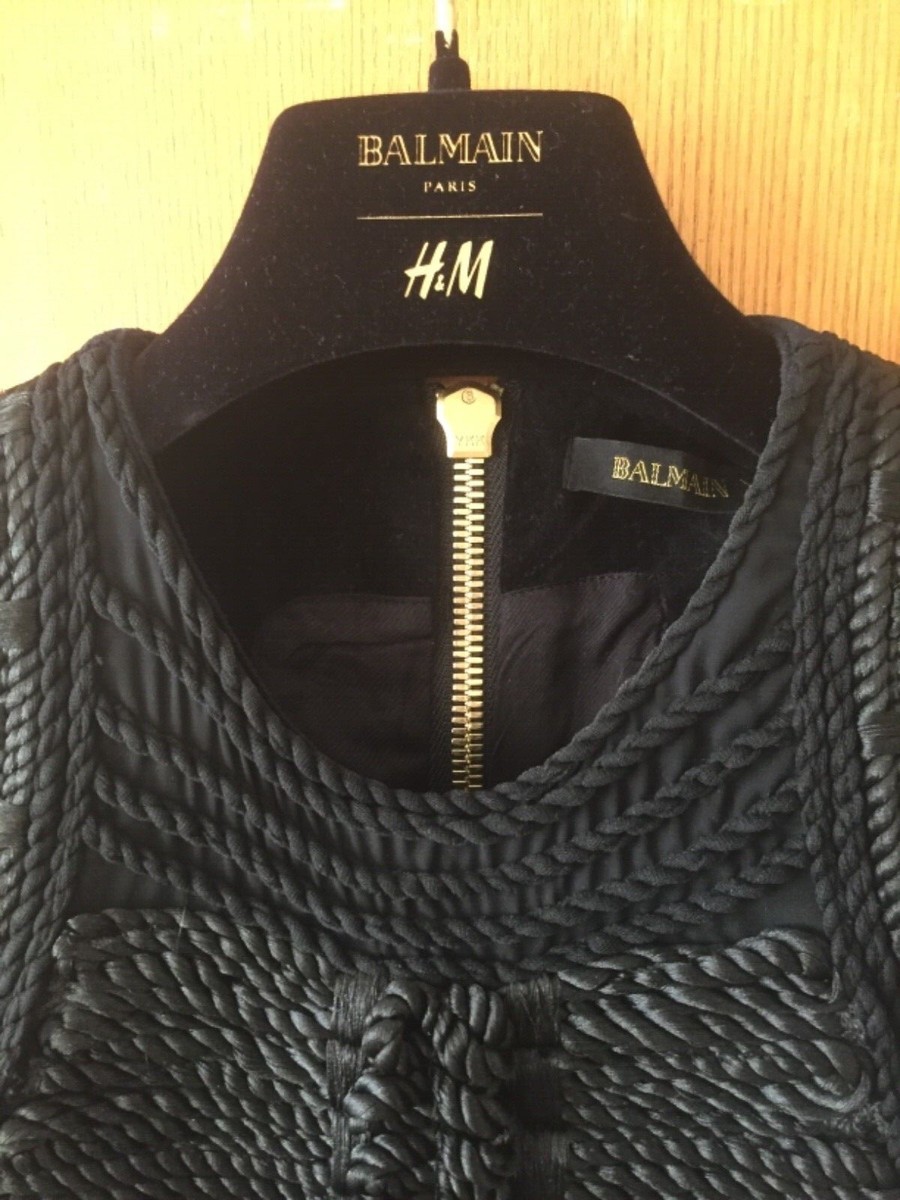 Balmain x H&M Black Velvet Rope Cocktail Dress Mini Size US4 EUR34 | eBay