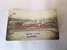 Antique Original Photo Vista From Cobblestone Street Quebec Canada 1937