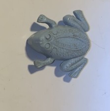 Antique Vintage Celluloid Frog Toad Blue Toy Gumball Cracker Jack Prize Rattle
