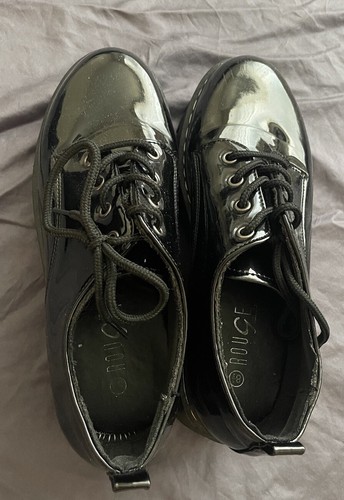 Rouge Black Patent Leather Platforms With Some Wear - Picture 2 of 10