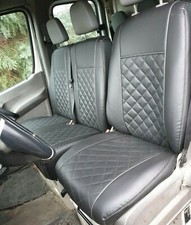 Sitzbezüge nach Maß Kunstleder Schwarz Rautenmuster passend für VW Caravelle T6