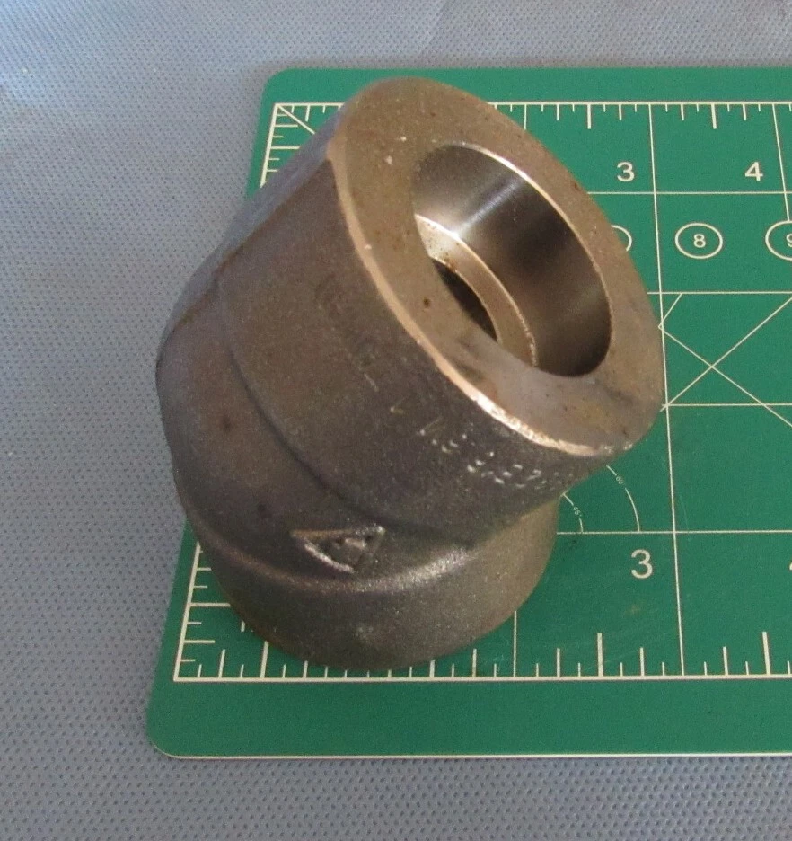 New Lot of (10) 1" Socket Weld 45° Elbow SA105N Carbon Steel Class 6000, 6M, B16 - Image 3 of 4