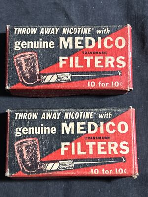 (2) VINTAGE PACKS MEDICO PIPE FILTERS 1970'S