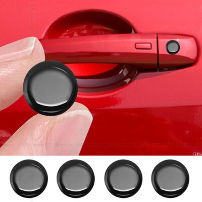 Black 4Pcs Glossy Car Auto Door Lock Keyhole Protector Stickers Auto ...