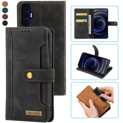 Tecno Pova 3 Notebook Style Card Case,Leather Magnetic Flip Case For Tecno Pova3