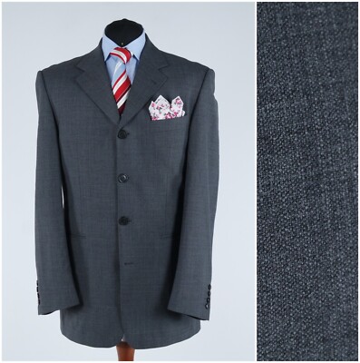 Mens Sport Coat 42L US Size DIGEL Grey Wool Blazer Jacket