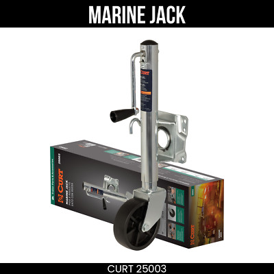 CURT Marine Trailer Jack w/ 6 Inch Wheel 1000 lbs 10 Inch Travel Packaged 25003
