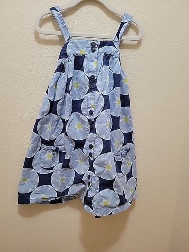 Vestido de sol Cherokee para niñas azul talla 5T correas entrecruzadas bolsillos abotonados - Imagen 5 de 5