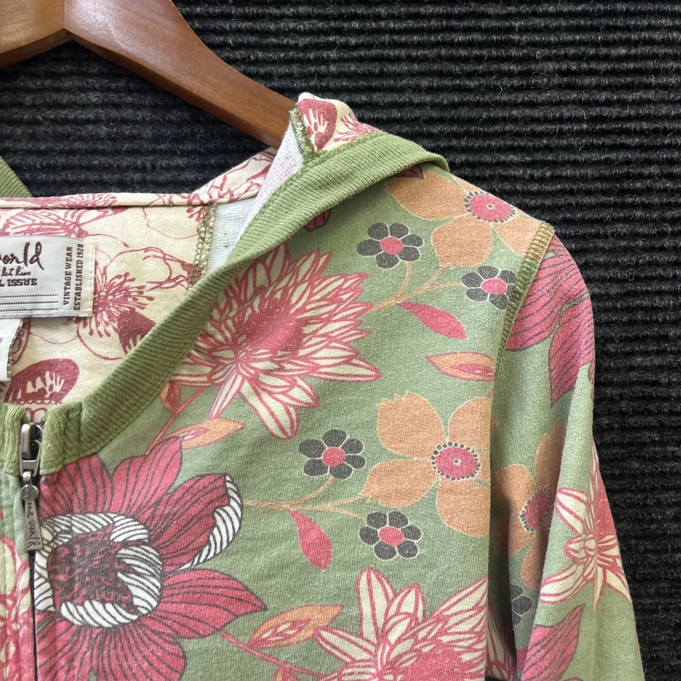 🔥ONE WORLD Live and Let Live Sudadera con Capucha Edición Especial Estampado Floral Mujer Pequeña Foto 3 de 4