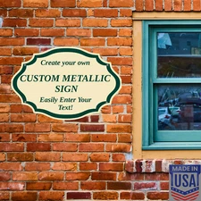 Custom Personalized 24"x16" Metal Sign, ACM Aluminum, Sandstone Cream - USA