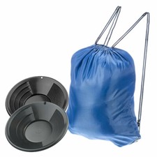 12"  10" Black Gold Pan Panning Kit with Blue Carrying Pack
