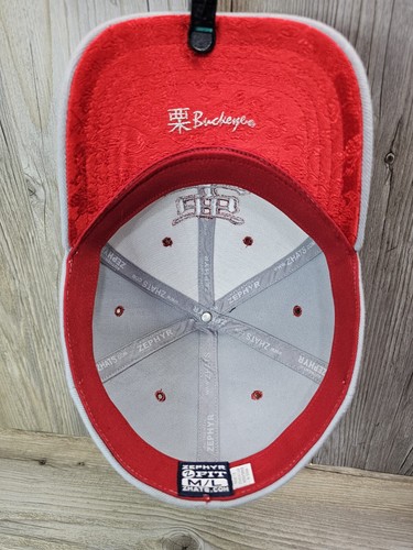 Ohio State Buckeyes Zephyr Baseball Cap Size Medium Large Gray Fitted Hat NCAA - Picture 3 of 4