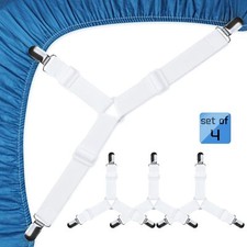 Bed Sheet Straps 4 Pcs Bed Sheet Holders Fitted Sheet Clips Adjustable