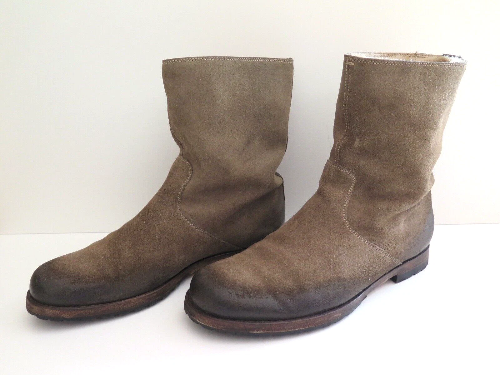 Chaussures en cuir pour hommes GUCCI bottes cheville doublure en fourrure Royaume Uni 8,5   UE 42,5   US 9
