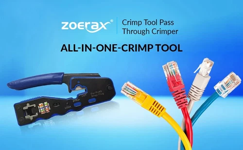 RJ45 Crimp Tool CAT 5 / 6 Crimping Pass through Cutter Snap Plug network cable ✅