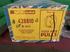 IVES 428B10 FLUSH KNOB PULLS 2-1/8" Set Of 10 Wrought Bronze Dull Finish Unused