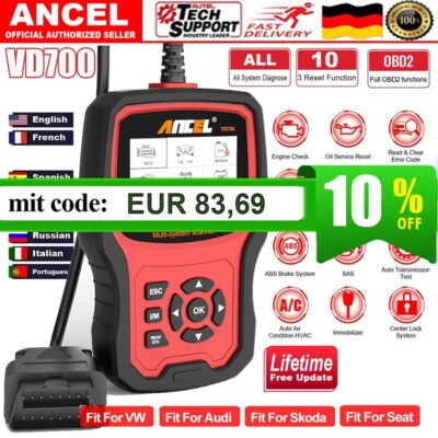 2025 Ancel VD700 Pro Profi KFZ Diagnosegerät Auto OBD2 Scanner EPB DPF Für VAG
