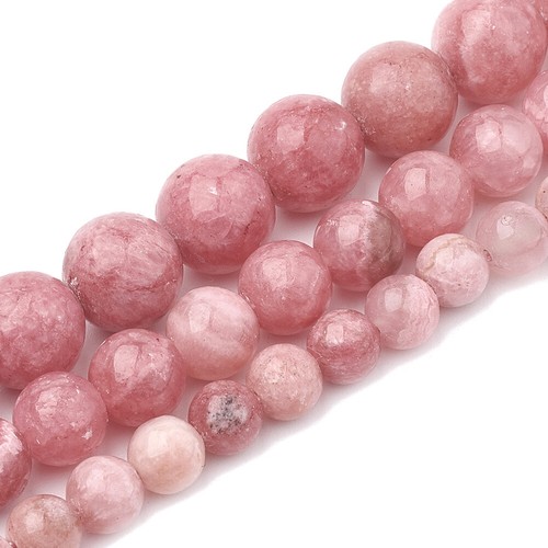 3 Strand Natural Rhodochrosite Beads Dyed Round 8~9mm Hole: 1mm Jewelry Making - Picture 2 of 3