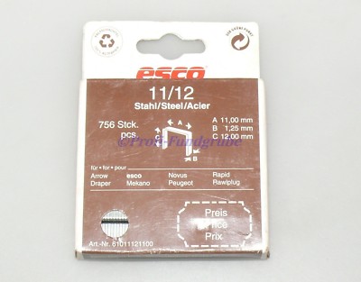 756 x ESCO TACKERKLAMMER 11/12 ARROW RAWLPLUG RAPID