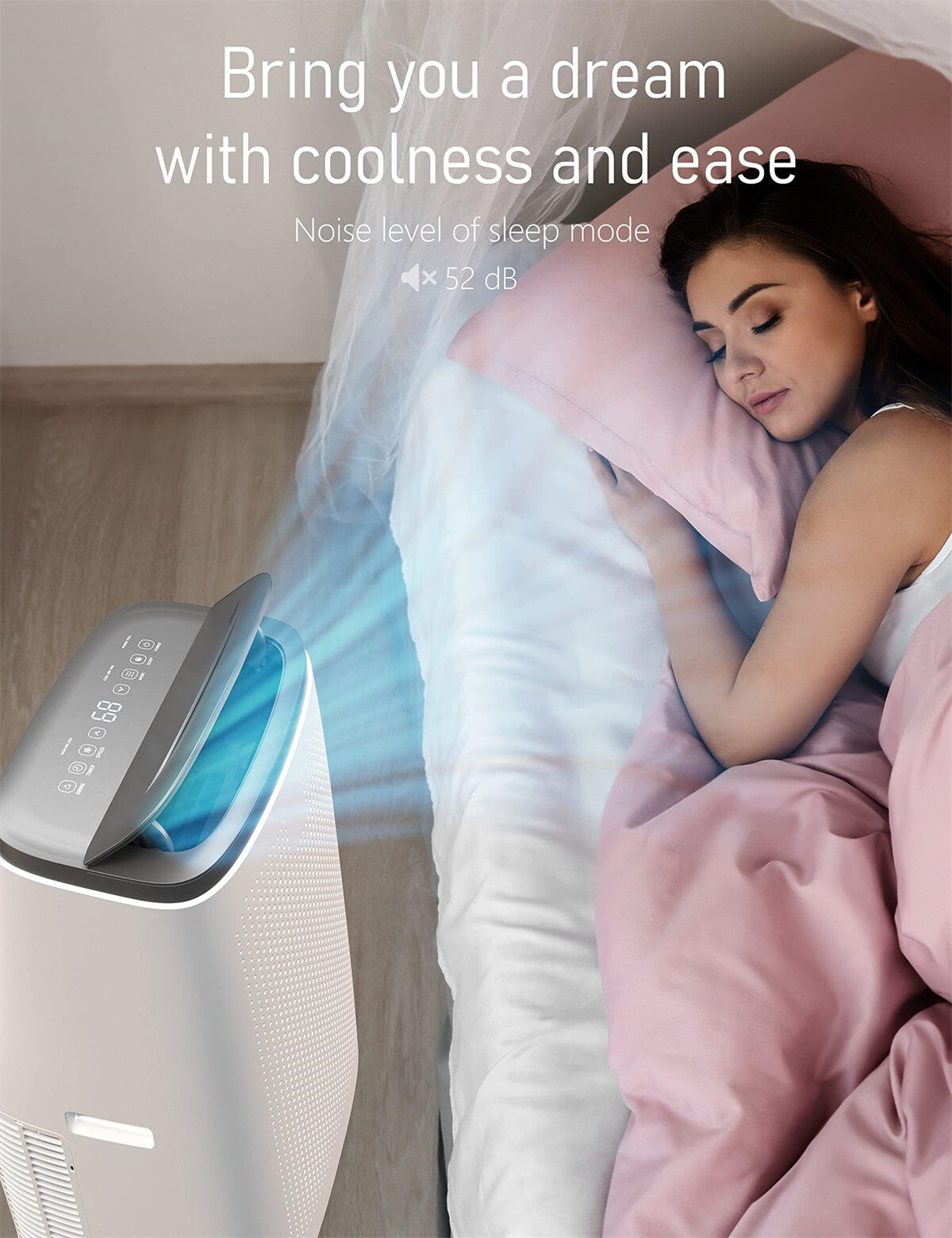 14000 BTU Portable Air Conditioners 24H Timer Remote Control Sleep Mode AC Uni