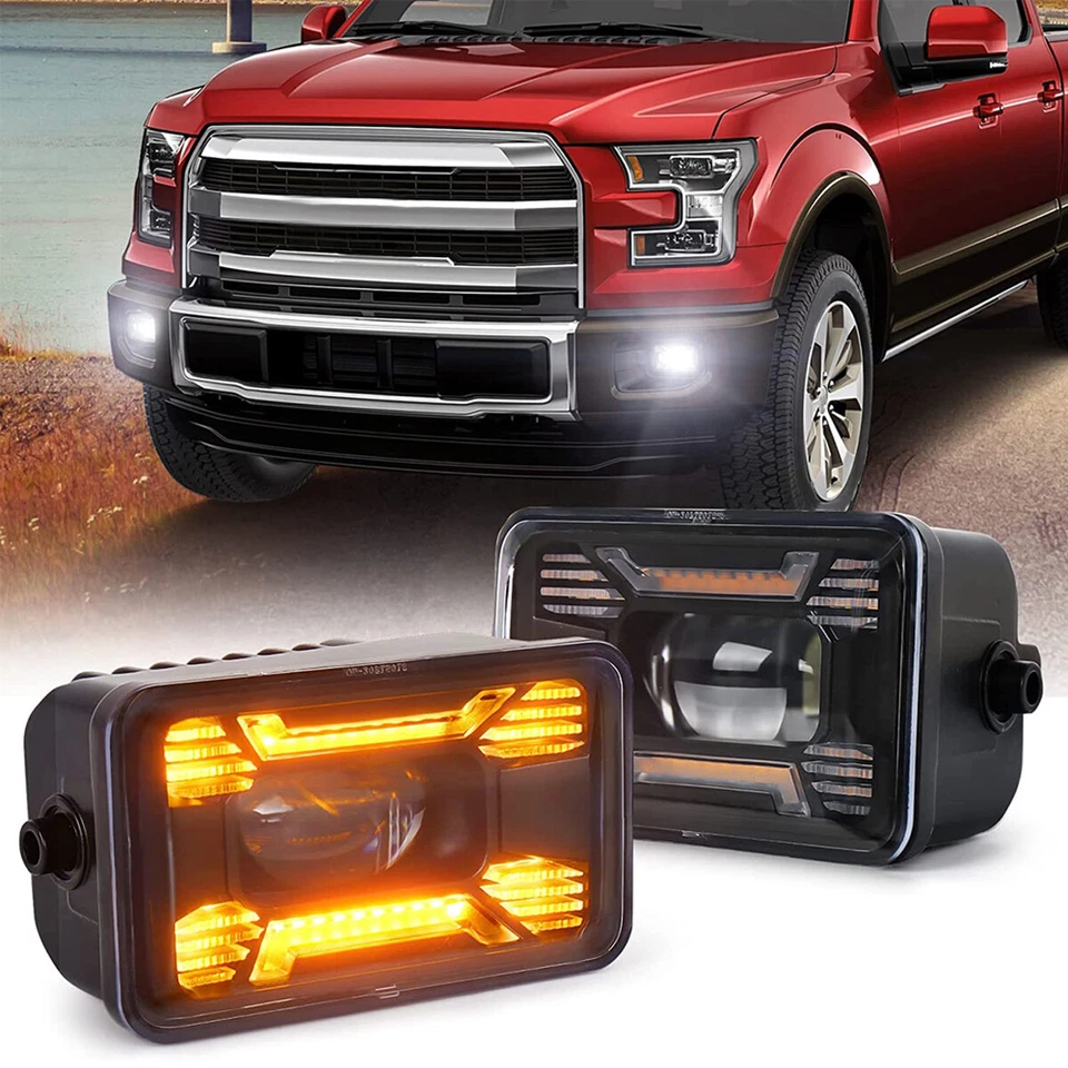 2pc LED Fog Lights Assembly Bumper Wihte Lamps Fit For Ford F150 2019 - Image 2 of 4