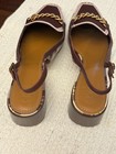 Tory Burch NEW Size 11 Mini Benton Plaid Claret Charm Slingback Loafers Sandals — photo 3
