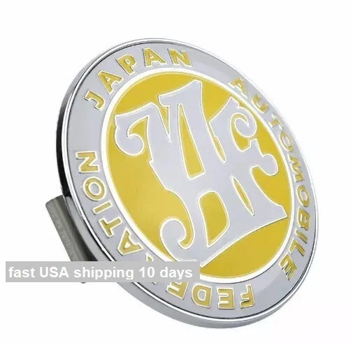 Amarillo 90 mm Logo JAF Federación de Automóviles de Japón JDM Rejilla de Coche Emblema Insignia Foto 4 de 4