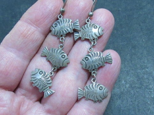 sterling silver fish earrings Shube Dakota West Sterling Silver