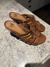 Sofft Shawan Tan Leather Strappy Heel Sandals Size 8